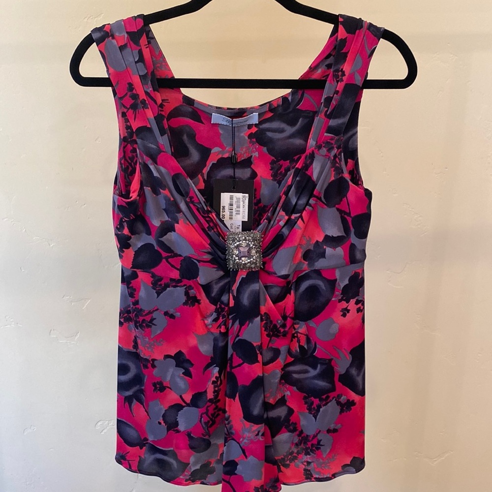 Blumarine top made in Italy. Pink & black size 46 Euro/ XL/2XL.
